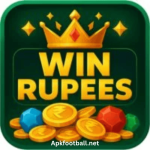 WINRUPEES Game dashboard showing gaming options, wallet, and reward features on mobile app interface